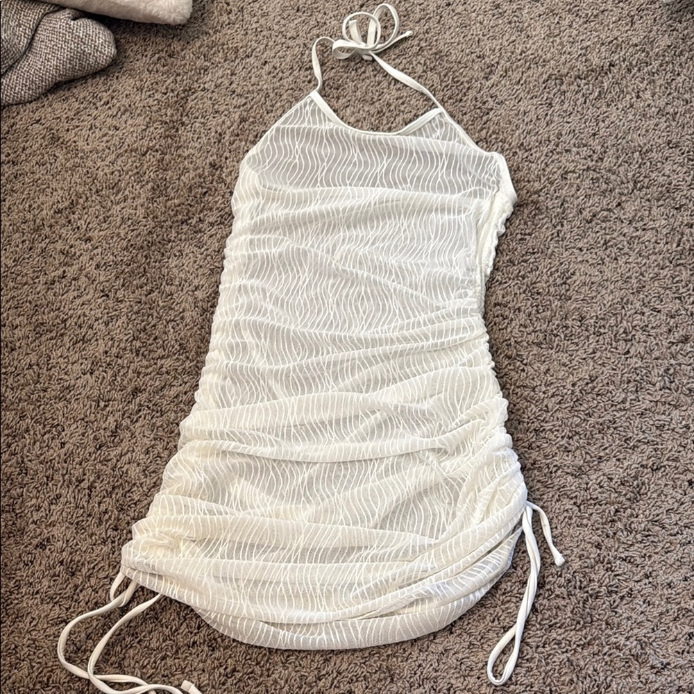 SHEIN White Halter Swim Coverup